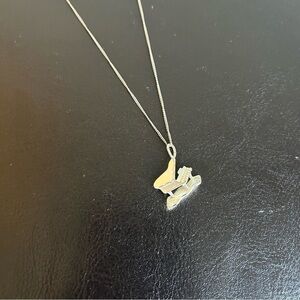 Silver Piano Pendant with Chain Necklace